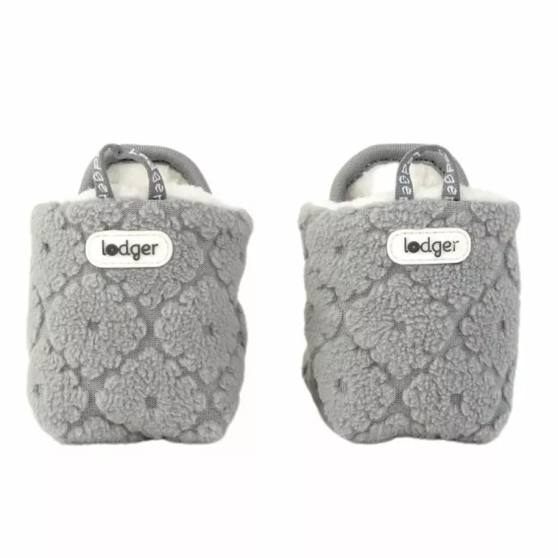 Lodger Fleece Drizzle Baby Booties su neslystančiu padu, pilki, 6-12 mėn.