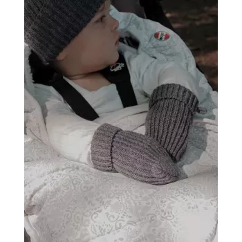 Lodger Baby Gloves 100% Merino Wool Graphite Pigeon 0-12m