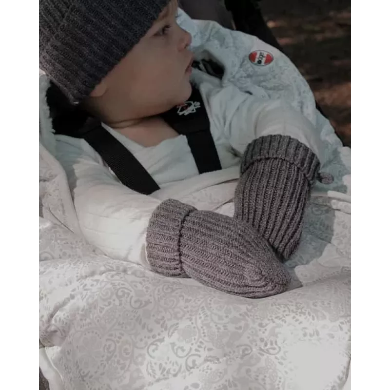 Lodger Baby Gloves 100% Merino Wool Graphite Pigeon 0-12m