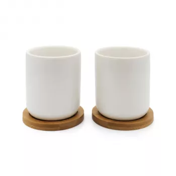 Bredemeijer Duet 1x2 arbatos puodelių rinkinys 200ml su bambuko padėkliukais 142013