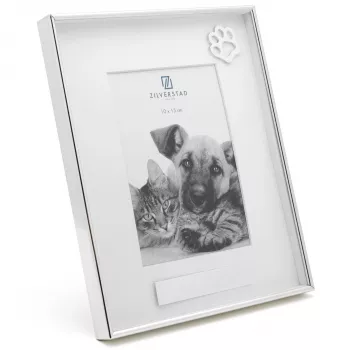 Zilverstad Photo Frame with Paw 10x15 Metal Portrait Silver