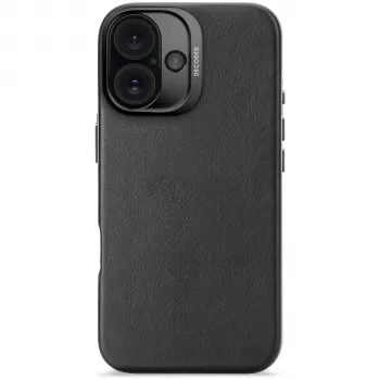 Decoded Leather Backcover, skirta Apple iPhone 16 – juoda