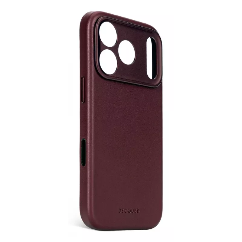 Decoded Leather Backcover, skirta iPhone 17 Pro Max su MagSafe – Dark Ruby