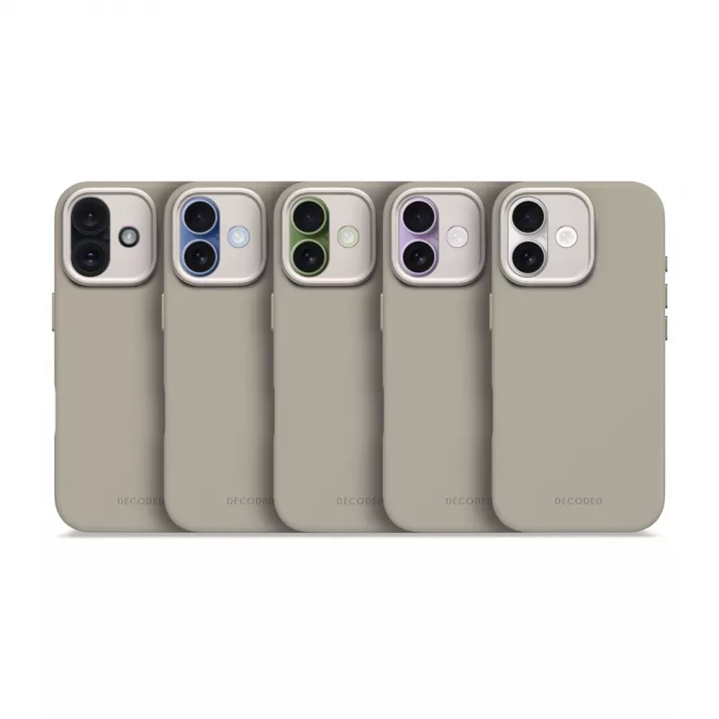 Decoded AntiMicrobial Silicone Back Cover, skirta iPhone 17, MagSafe suderinamas, minkšta taupe spalva