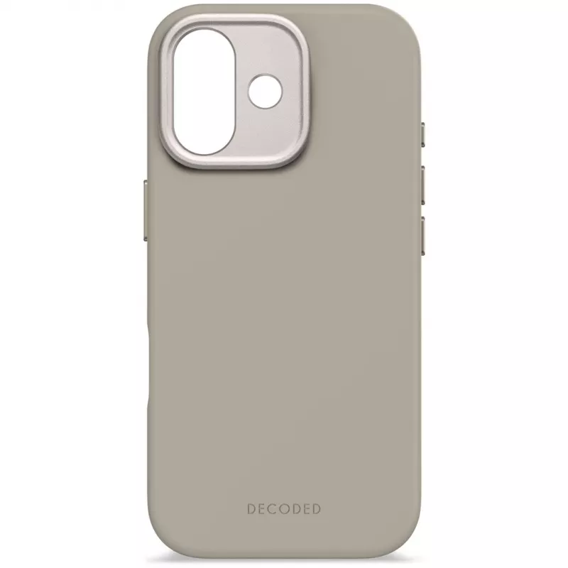 Decoded AntiMicrobial Silicone Back Cover, skirta iPhone 17, MagSafe suderinamas, minkšta taupe spalva