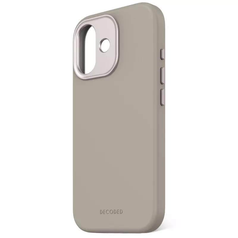 Decoded AntiMicrobial Silicone Back Cover, skirta iPhone 17, MagSafe suderinamas, minkšta taupe spalva