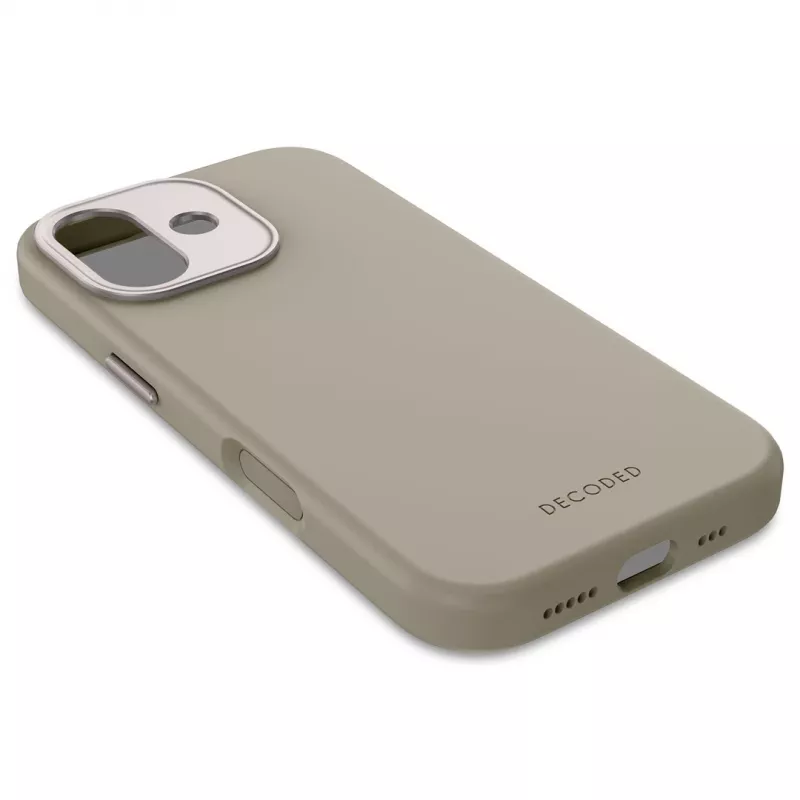 Decoded AntiMicrobial Silicone Back Cover, skirta iPhone 17, MagSafe suderinamas, minkšta taupe spalva