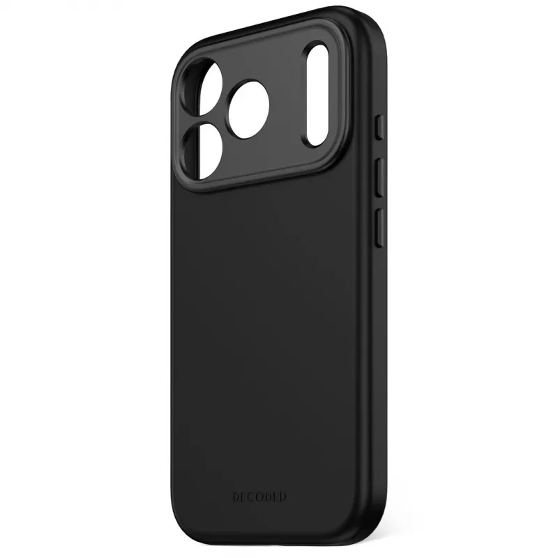 Decoded AntiMicrobial Silicone Back Cover, skirta iPhone 17 Pro su MagSafe (Phantom Black)