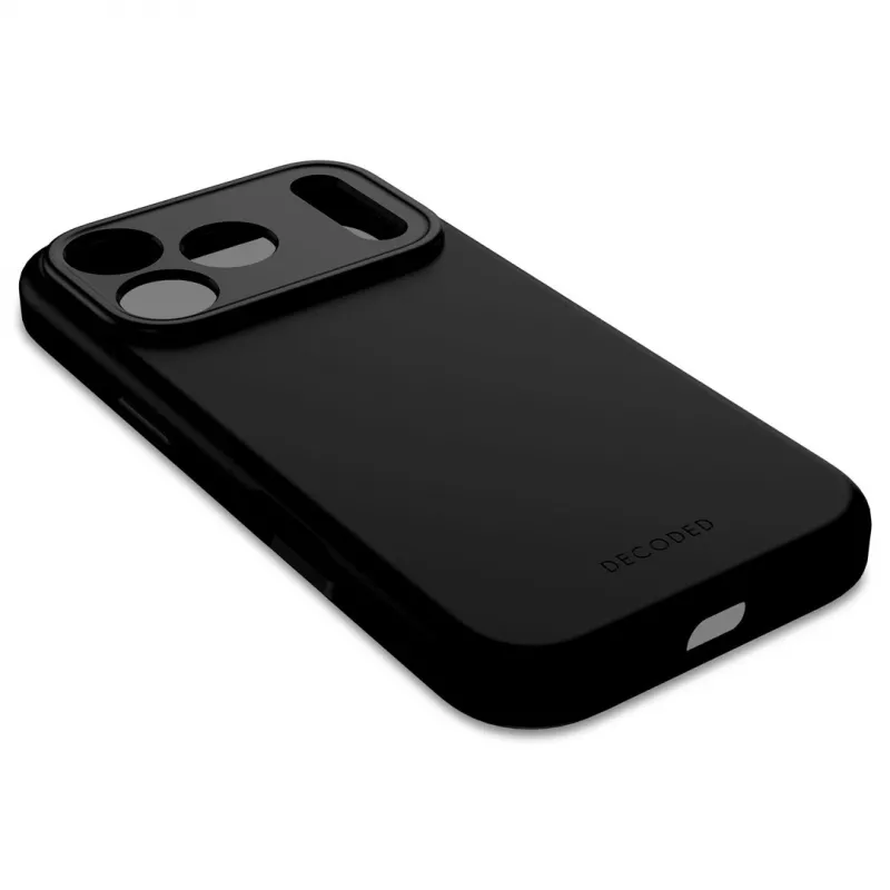 Decoded AntiMicrobial Silicone Back Cover, skirta iPhone 17 Pro su MagSafe (Phantom Black)
