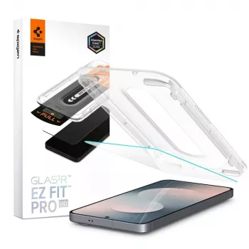 Spigen Glas.tR EZ Fit Pro HD grūdinto stiklo ekrano apsauga, skirta Samsung Galaxy S25 FE - skaidri (2 vnt. pakuotė)