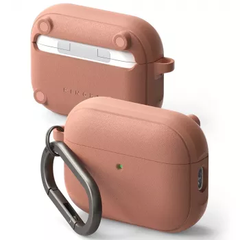 Ringke Onyx Magnetic dėklas Apple AirPods Pro 3, suderinamas su MagSafe, su karabinu, Constant Coral spalvos