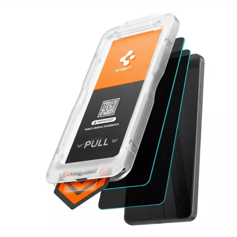 Spigen Glas.TR EZ Fit Pro AC HD grūdinto stiklo ekrano apsauga, skirta Samsung Galaxy S26, 2 vnt. rinkinys, juoda