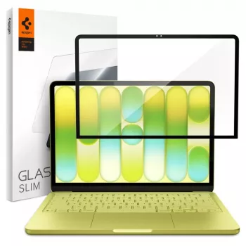 SPIGEN Glas.tR Slim Full Coverage Tempered Glass Screen Protector, skirtas Apple MacBook Neo 13 (2026) - juodas