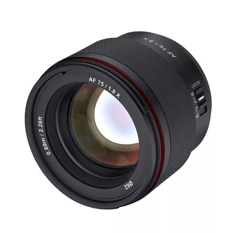 Samyang AF 75mm f/1.8 FE objektyvas, skirtas Fujifilm X