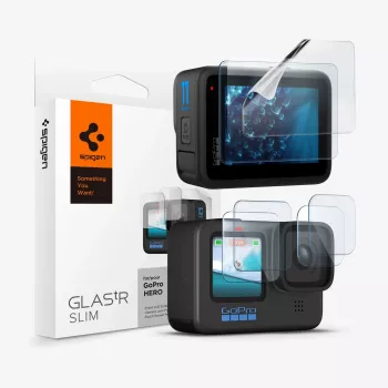 Spigen Glas.TR Slim + Film 2-Set Screen & Lens Protector Kit, skirtas GoPro Hero 12/11/10/9 (2 rinkiniai)