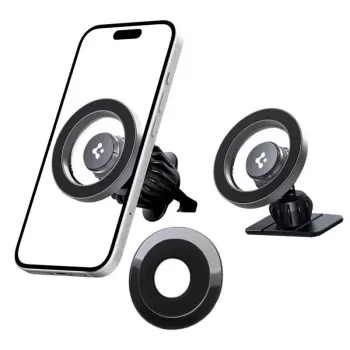 SPIGEN MFT13 Magnetic MagSafe prietaisų skydelio ir ventiliacijos angos laikiklis automobiliui, juodas