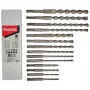 Makita SDS-PLUS gręžtuvų plaktukinių grąžtų rinkinys 14 vnt. (5-14mm) plastikiniame dėkle D-71956