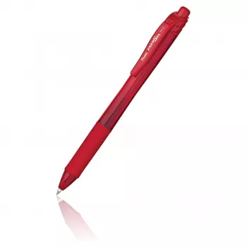 Pentel EnerGel X įtraukiamas gelinis rašiklis - raudonas rašalas - 0,7 mm - raudonas permatomas korpusas