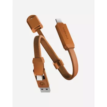 ENERGEA Sheath Key 2-in-1 USB-C į USB-C/USB-A laidas 15cm Oranžinė