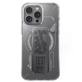 SKINARMA Helio Dėklas, skirtas iPhone 16 Pro Max 6,9 colio, magnetinis įkrovimas + rankenos stovas, titano spalvos