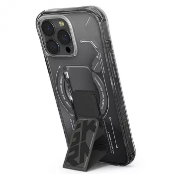 Skinarma Helio Dėklas, skirtas iPhone 16 Pro Max 6,9 colio, magnetinis įkrovimas + rankenos stovas, juodas