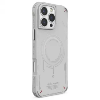 SKINARMA Mecha Case, skirtas iPhone 16 Pro Max 6,9 colio, magnetinis įkrovimas, šviesiai pilka