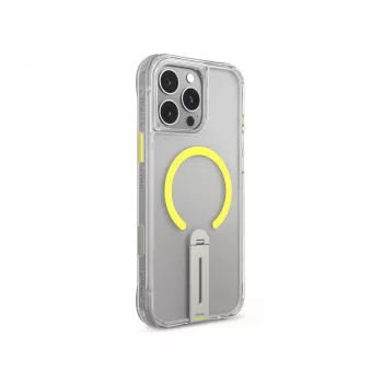 SKINARMA Helix Dėklas, skirtas iPhone 16 Pro Max, magnetinis įkrovimas, 360° besisukantis stovas, permatomas