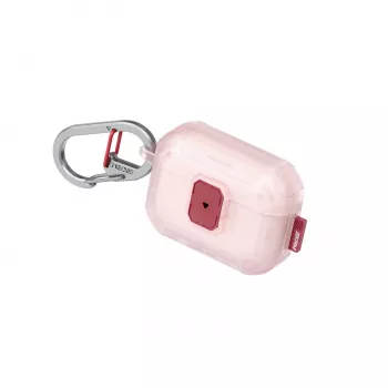 SKINARMA Mecha LE dėklas su fiksuojamu užsegimu ir karabinu, skirtas Apple AirPods Pro 3, rožinės spalvos (SK-APP3MECLE-FBLH)