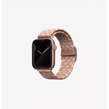UNIQ Aspen Braided Solo Loop Watch Strap, skirta Apple Watch 38/40/41mm Series 1-9/SE/SE2/SE3 - Citrus Pink