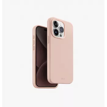 UNIQ Lino Hue MagClick Įkrovimo Dėklas, skirtas Apple iPhone 15 Pro 6.1 colio, Pudros Rožinės Spalvos