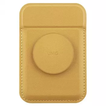 UNIQ Flixa Magnetinė kortelių piniginė su atramėle Kanarinė geltona MagSafe