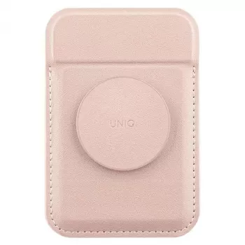 UNIQ Flixa Magnetinė kortelių piniginė su atramėle, pudriškai rožinė, MagSafe