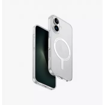 UNIQ Clario Dėklas, skirtas Apple iPhone 16 6.1 colio, MagClick įkrovimui, skaidrus