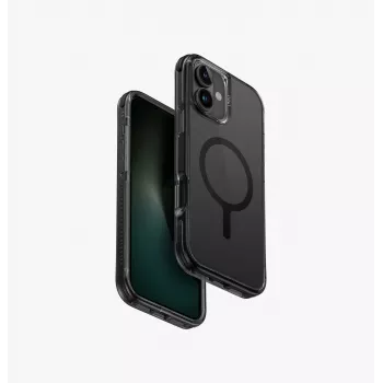 UNIQ Combat Case, skirtas iPhone 16 Plus 6,7 colio, Magclick įkrovimui, anglies juodos spalvos