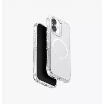 UNIQ LifePro Xtreme MagClick įkrovimo dėklas, skirtas iPhone 17, permatomas su blizgučiais