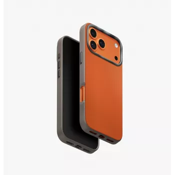 UNIQ Lyden DS Dėklas, skirtas iPhone 17 Pro Max, MagClick įkrovimui, oranžinis/pilka