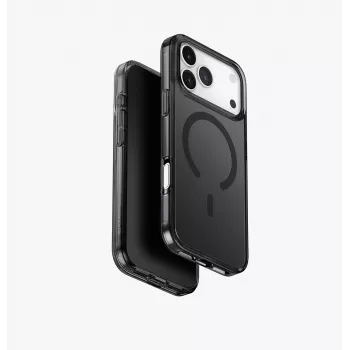 UNIQ Clario dėklas iPhone 17 Pro Max, MagClick įkrovimas, juodas