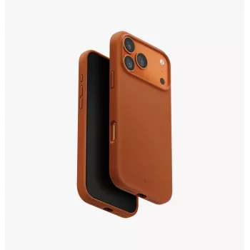 UNIQ Lino dėklas iPhone 17 Pro Max, MagClick įkrovimas, oranžinis