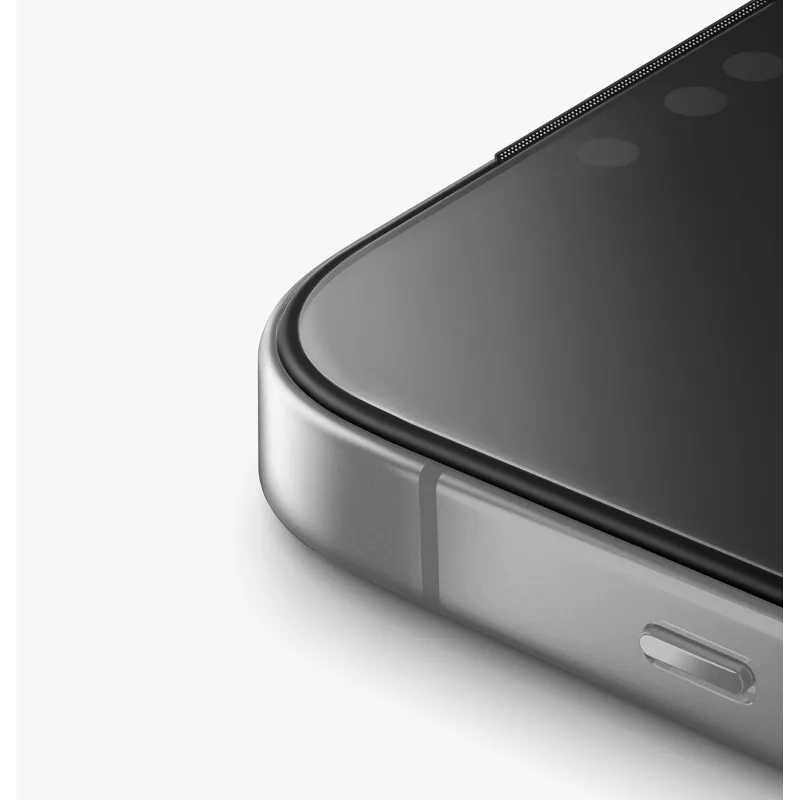 UNIQ Optix Matinis grūdinto stiklo ekrano apsauginis stiklas, skirtas Apple iPhone 15 Pro Max, matinis/anti-blizgus, 9H kietumas, 0,33 mm, apsauga nuo pirštų atspaudų, atsparus įbrėžimams, nedūžtantis, oleofobinė danga, montavimas be burbuliukų, 1 vnt.
