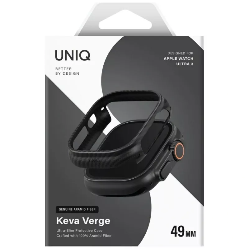 UNIQ Keva Verge Dėklas, skirtas Apple Watch Ultra / Ultra 2 / Ultra 3 49mm Juodas