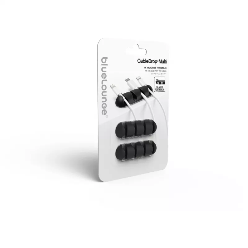 Bluelounge CableDrop Multi Black Cable Organizer