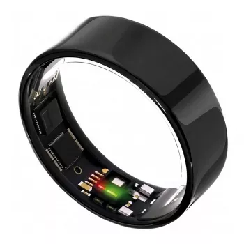 ULTRAHUMAN Ring Air – išmanusis žiedas moterims ir vyrams – miego ir kūno rengybos stebėjimo nešiojamas įrenginys – širdies ritmas – išmanusis žiedas Aster Black 10 dydis