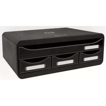 Exacompta TOOLBOX MINI 4 stalčių blokas A4, 355 x 270 x 134 mm, juodas (319714D)