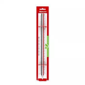 ARISTO Trikampė mastelinė liniuotė D profilis balta 30 cm (AR23703EB)
