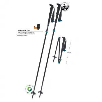 Komperdell Fx Lite Carbon Vario Approach žygio lazdos, mėlynos