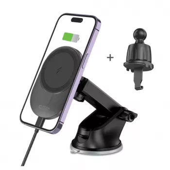 TECH-PROTECT MM15W-V1 Magnetic MagSafe Dashboard & Vent Car Mount Wireless Charger 15W Black