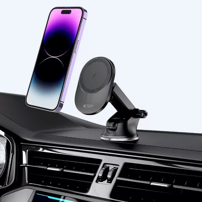 TECH-PROTECT MM15W-V1 Magnetic MagSafe Dashboard & Vent Car Mount Wireless Charger 15W Black