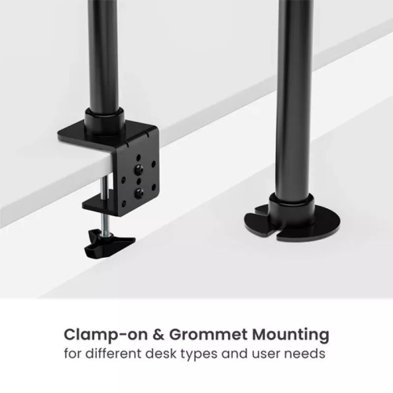 Equip Dvigubo monitoriaus stalo laikiklis 17-35 inch 360° sukimas 20kg Juodas