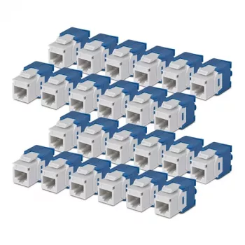 StarTech.com Cat6 Keystone Jack 24 vnt. 180 laipsnių, beįrankis RJ45 Ethernet Kištukinė jungtis, UTP, balta