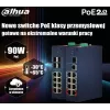 Dahua CHS4412-8GT-125 pramoninis valdomas jungiklis, 12 prievadų (8x Gigabit RJ45 + 4x SFP), dviguba nuolatinės srovės maitinimo įvestis, DIN bėgelis
